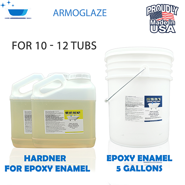 Armoglaze - Enamel Epoxy Professional Refinishing Kit - Odorless / Extremely Durable - Easy Pour-on