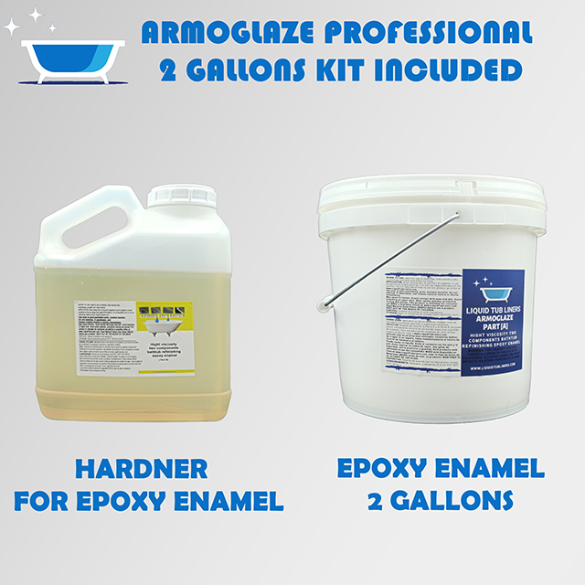 Armoglaze - Enamel Epoxy Professional Refinishing Kit - Bezwonny / Niezwykle trwały - Łatwe nalewanie