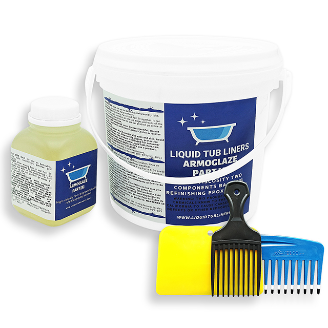 ArmoGlaze Shower Base Refinishing Kit  Easy Pour-On, Made In USA