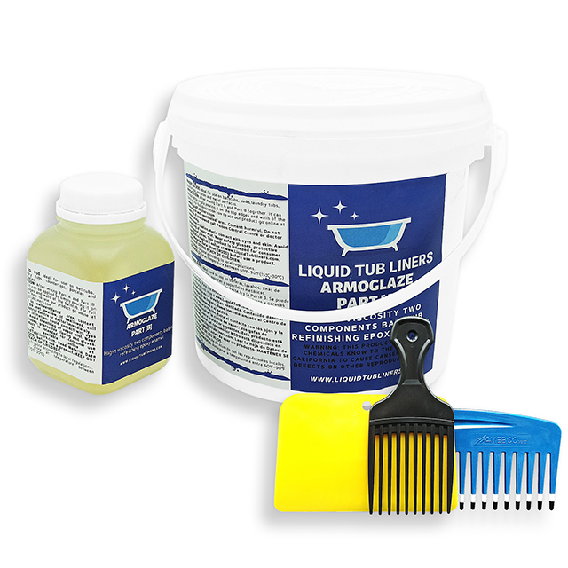 Armoglaze - Kit de réparation époxy émail - Inodore / Extrêmement durable - Facile à verser